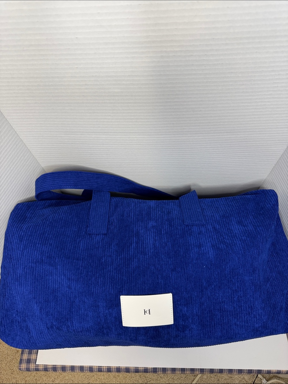 Blue Corduroy Weekender Bag - Bad Boy by Carolina Herrera